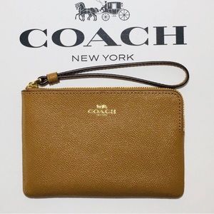 Coach Brown Leather Wristlet Wallet